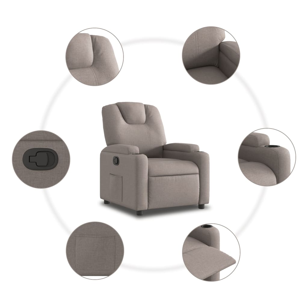 Fauteuil inclinable Taupe Tissu