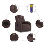 Fauteuil de massage inclinable Marron foncé Tissu
