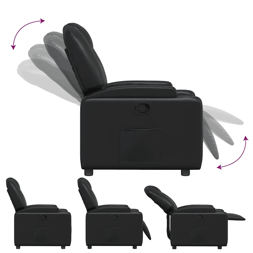 Fauteuil inclinable en similicuir noir