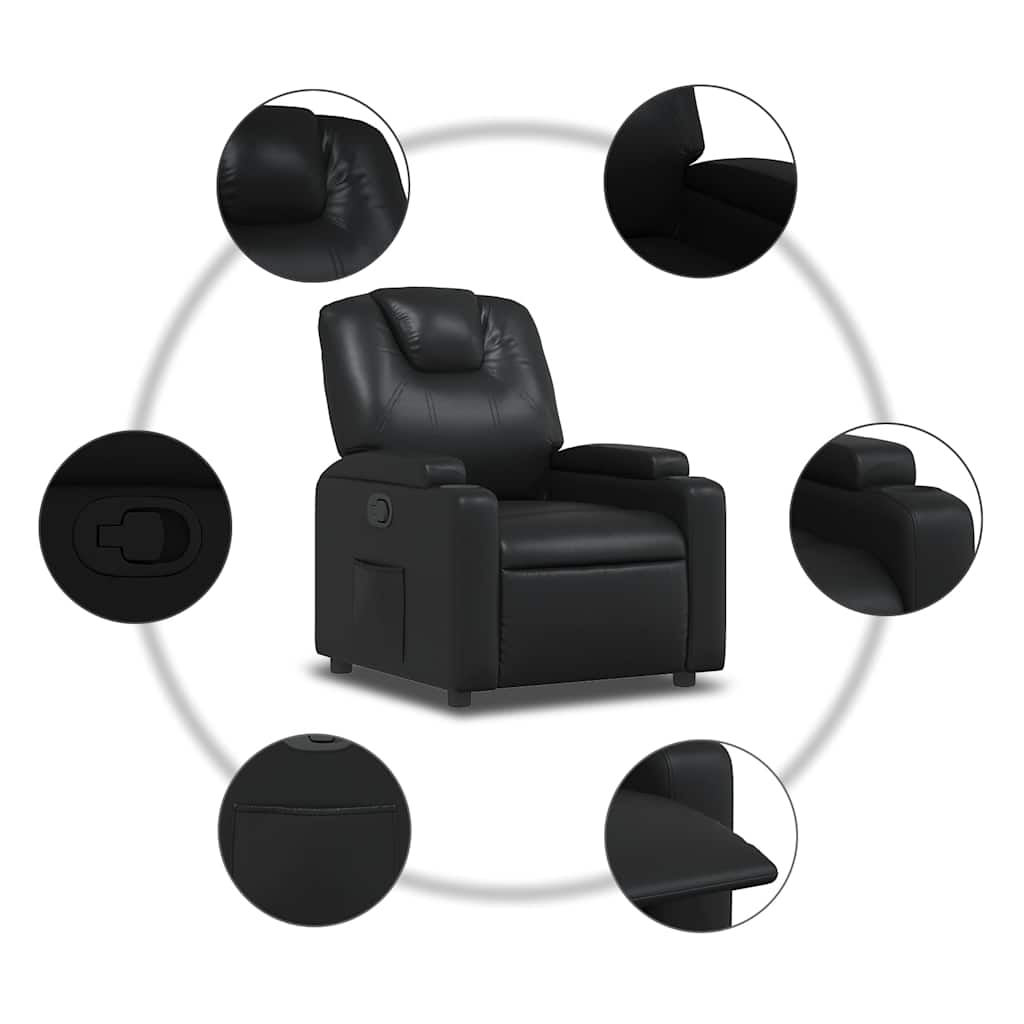 Fauteuil inclinable en similicuir noir