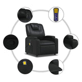 Fauteuil de massage inclinable Noir Similicuir