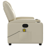 Fauteuil inclinable de massage Crème Similicuir