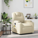 Fauteuil inclinable de massage Crème Similicuir