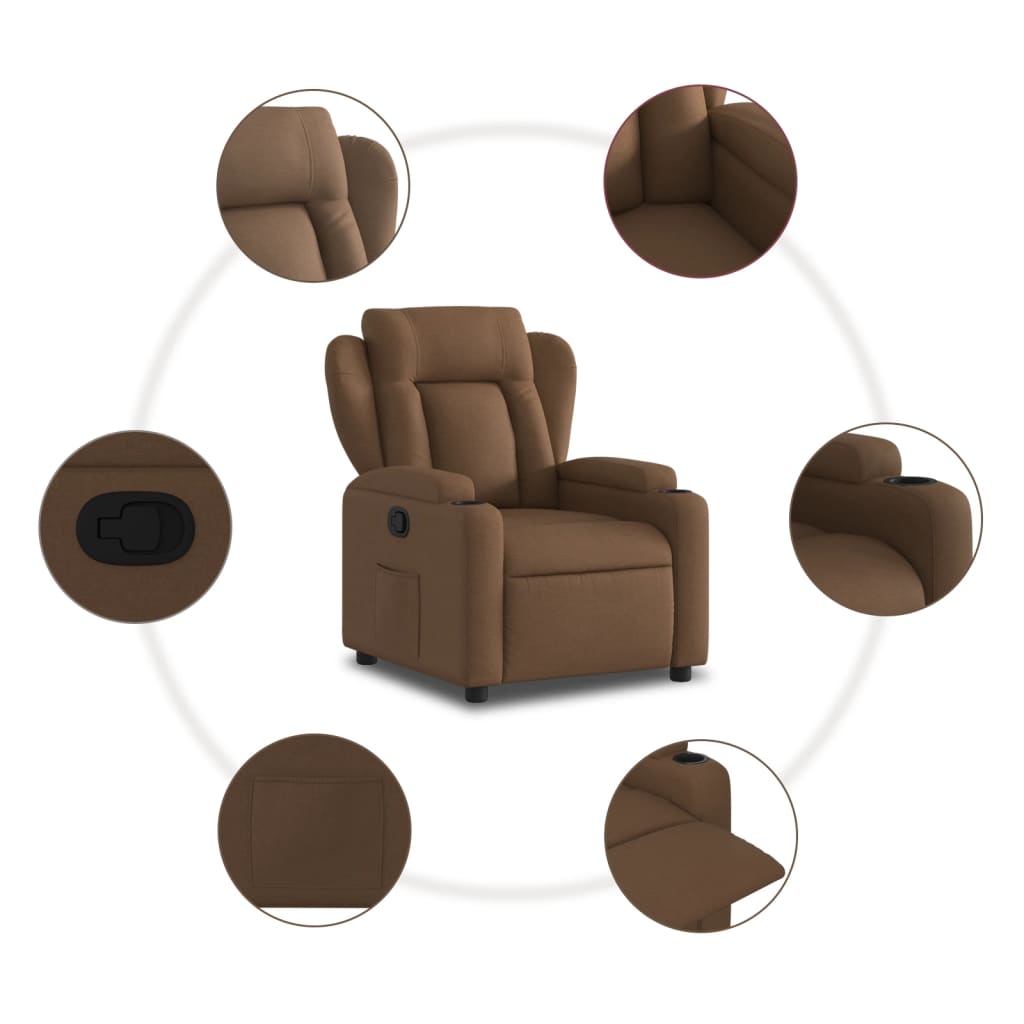 Fauteuil inclinable Marron Tissu