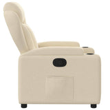 Fauteuil inclinable en tissu crème