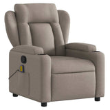 Fauteuil inclinable de massage en tissu taupe