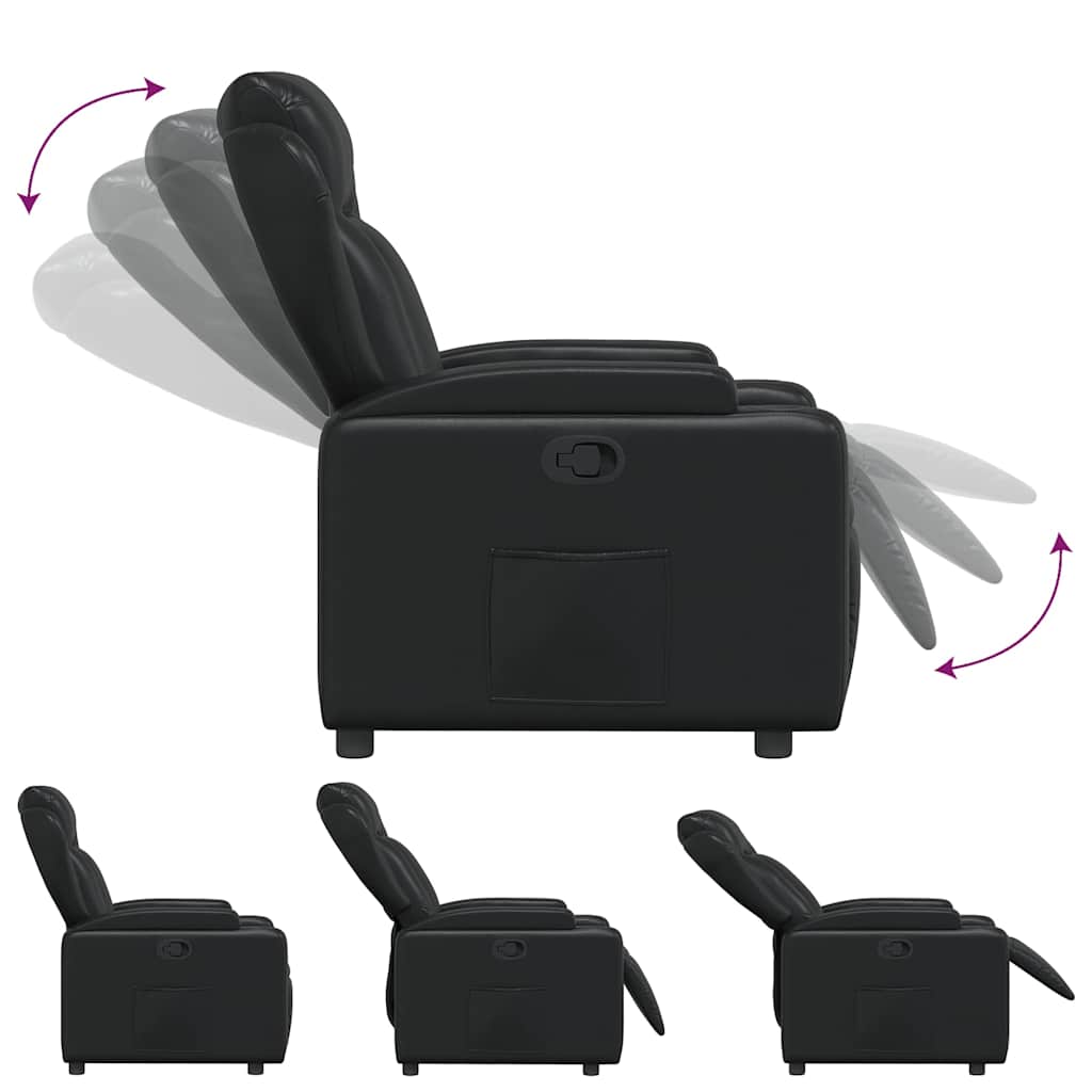 Fauteuil inclinable en similicuir noir