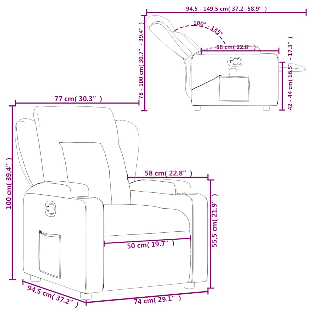 Fauteuil inclinable Marron Similicuir