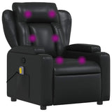 Fauteuil de massage inclinable Noir Similicuir