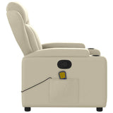 Fauteuil inclinable de massage Crème Similicuir