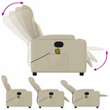 Fauteuil inclinable de massage Crème Similicuir