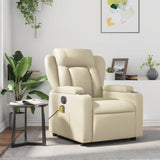 Fauteuil inclinable de massage Crème Similicuir