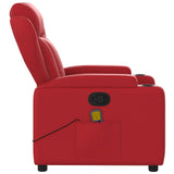 Fauteuil de massage inclinable rouge similicuir