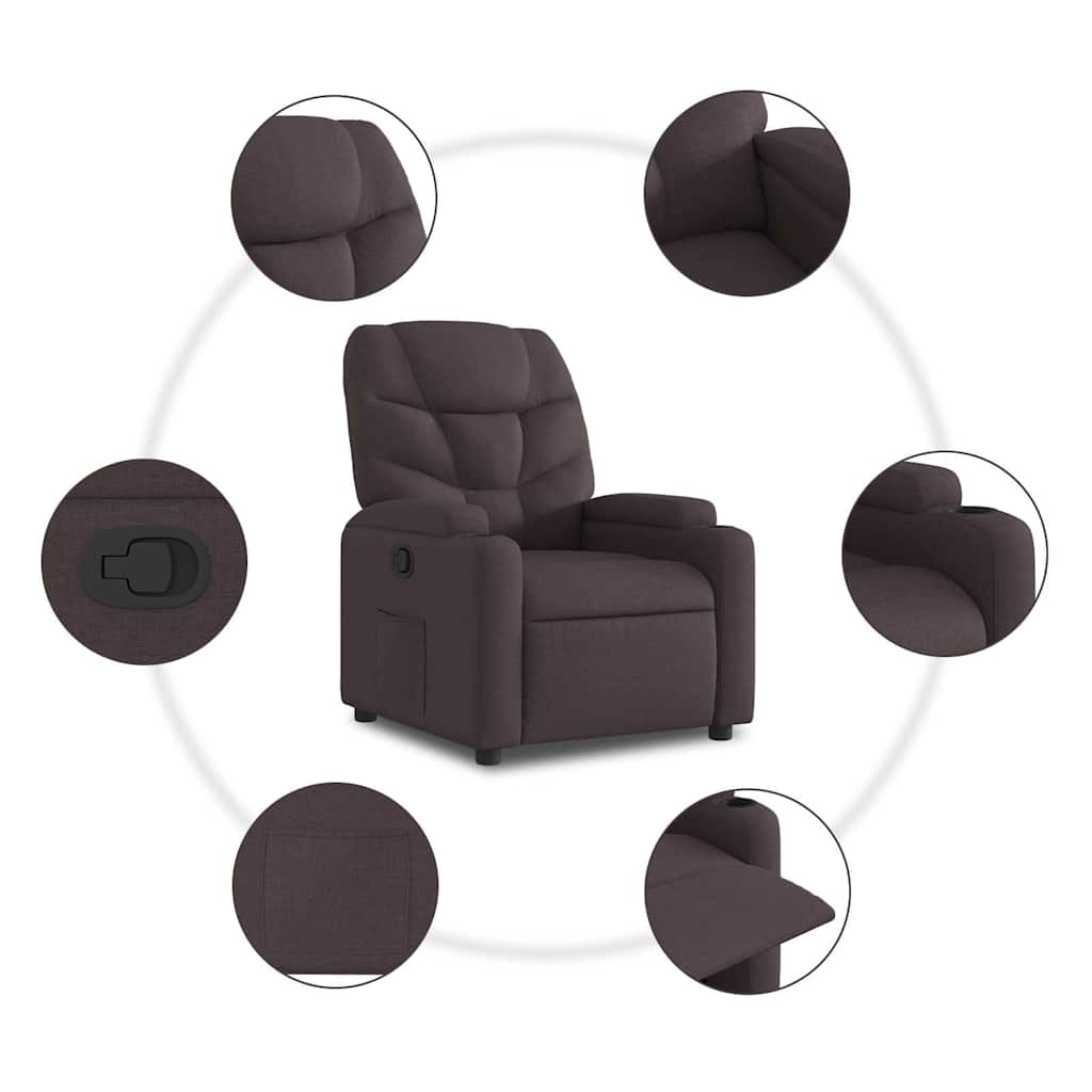 Fauteuil inclinable Marron foncé Tissu