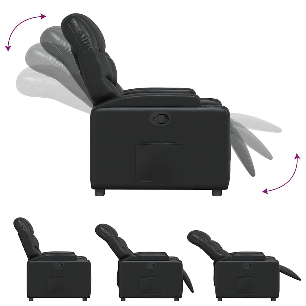 Fauteuil inclinable en similicuir noir