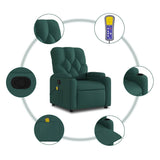 Fauteuil de massage inclinable Vert foncé Tissu
