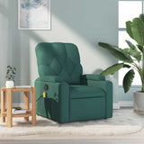 Fauteuil de massage inclinable Vert foncé Tissu