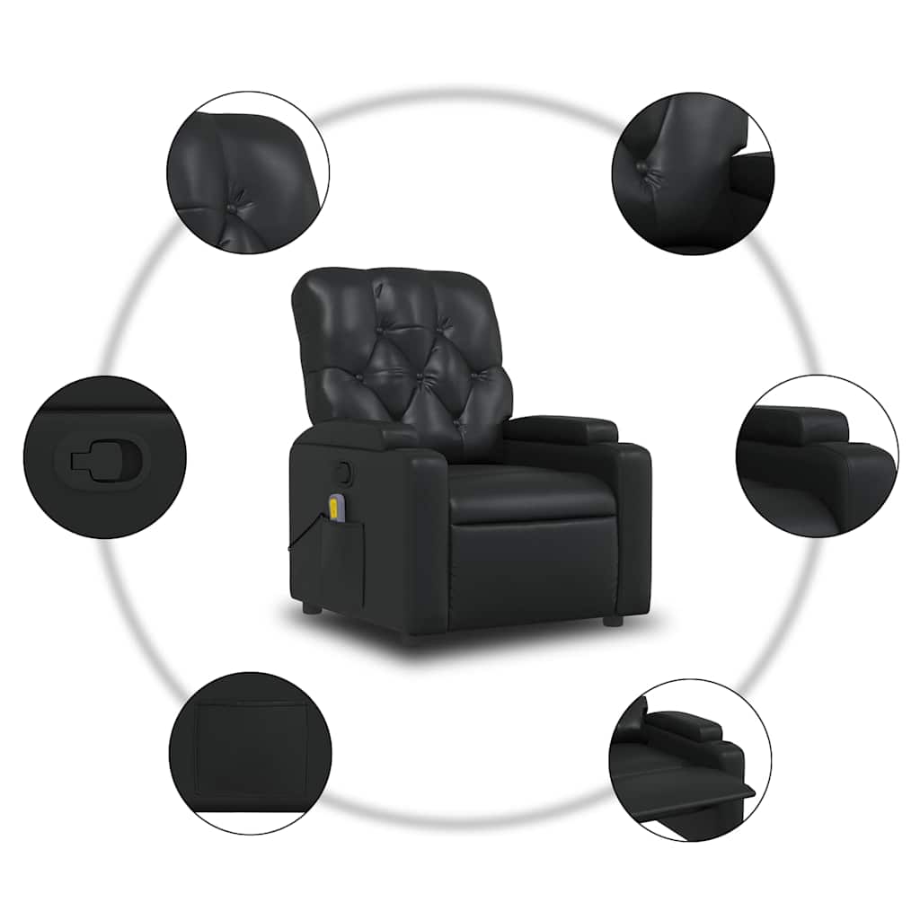 Fauteuil inclinable Noir Similicuir