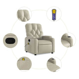 Fauteuil inclinable de massage Crème Similicuir