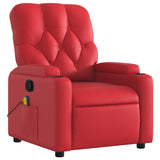 Fauteuil de massage inclinable rouge similicuir