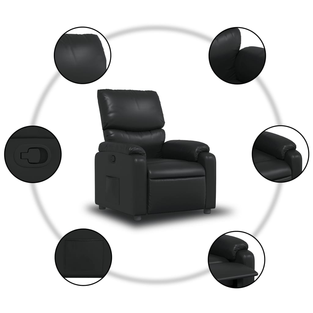 Fauteuil inclinable Noir Similicuir
