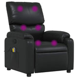 Fauteuil de massage inclinable Noir Similicuir