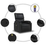 Fauteuil de massage inclinable Noir Similicuir