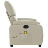Fauteuil inclinable de massage Crème Similicuir