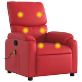 Fauteuil de massage inclinable rouge similicuir