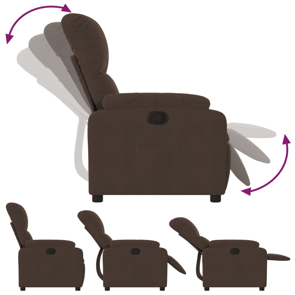 Fauteuil inclinable marron tissu microfibre