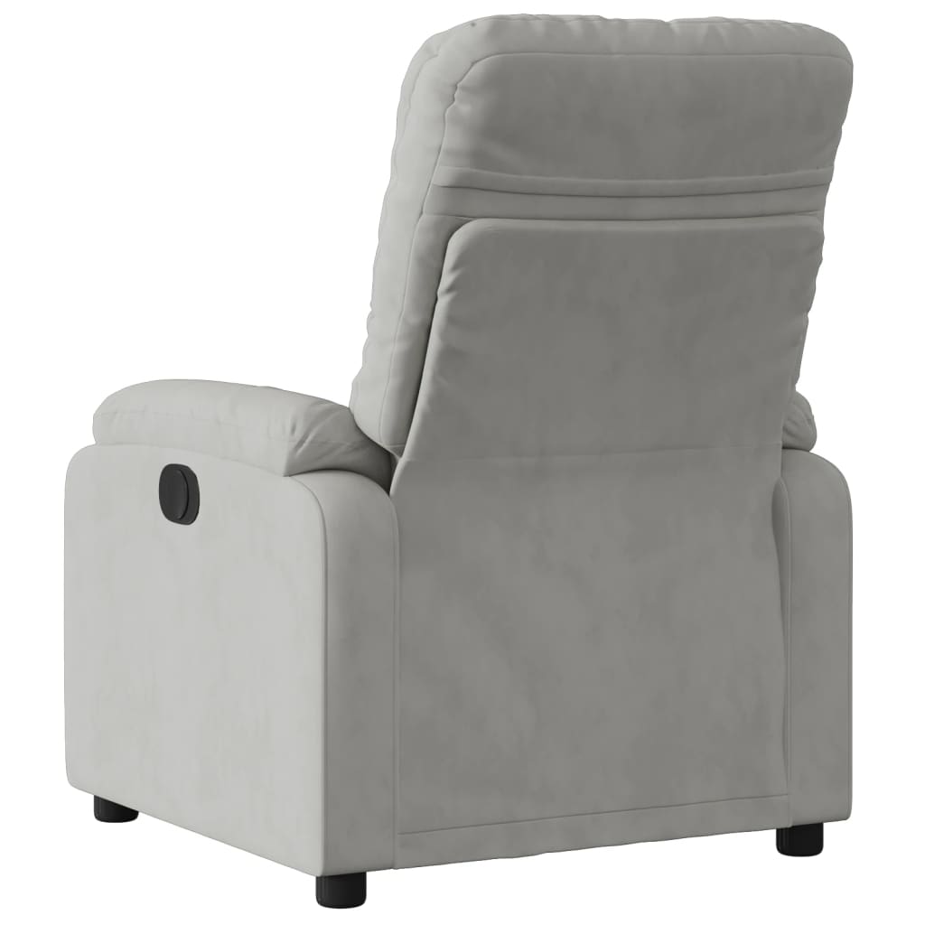 Fauteuil inclinable gris clair tissu microfibre