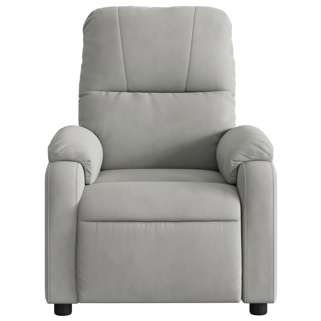 Fauteuil inclinable gris clair tissu microfibre