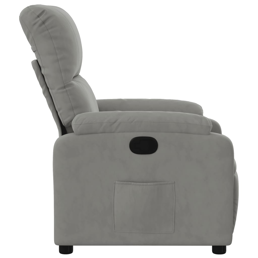 Fauteuil inclinable gris clair tissu microfibre