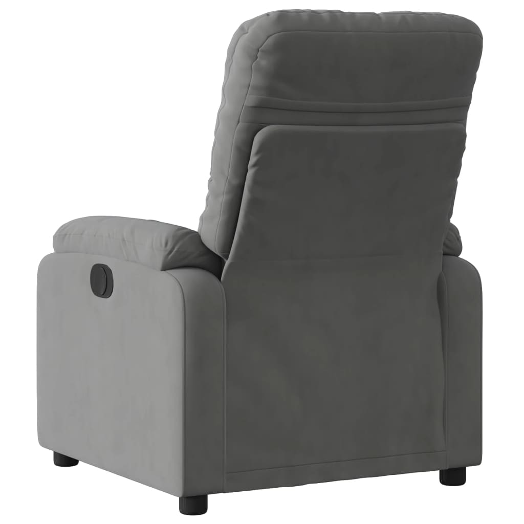 Fauteuil inclinable gris foncé tissu microfibre
