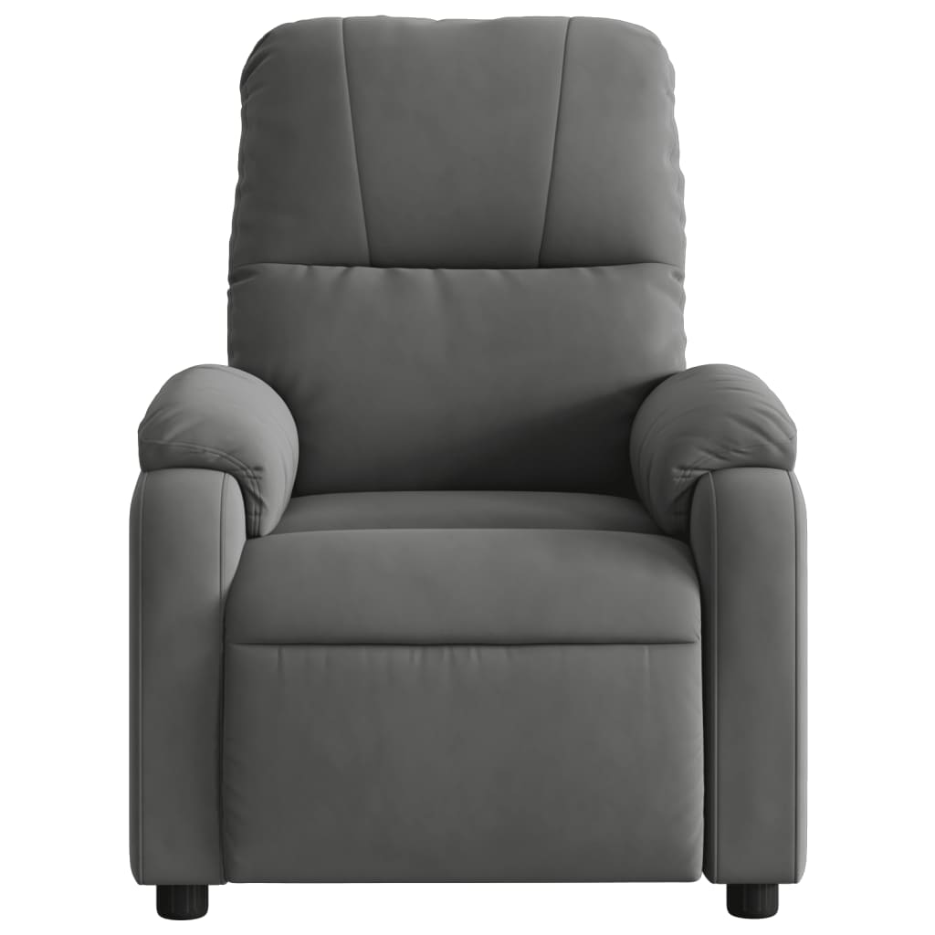 Fauteuil inclinable gris foncé tissu microfibre