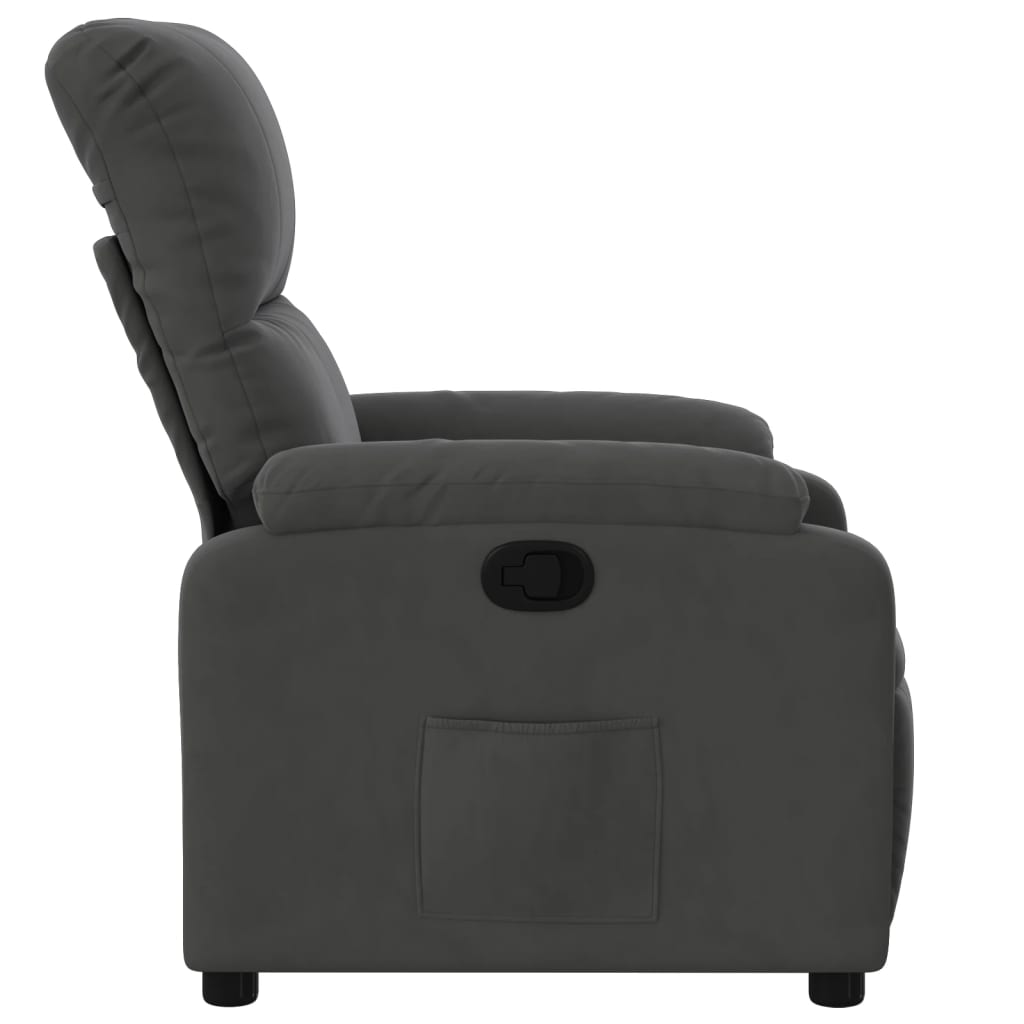 Fauteuil inclinable gris foncé tissu microfibre