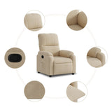 Fauteuil inclinable crème tissu microfibre