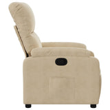 Fauteuil inclinable crème tissu microfibre