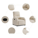 Fauteuil inclinable beige tissu microfibre