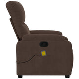 Fauteuil inclinable de massage marron tissu microfibre