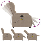 Fauteuil inclinable de massage taupe tissu microfibre