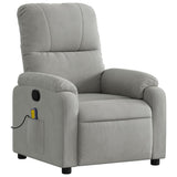 Fauteuil inclinable de massage gris clair tissu microfibre