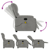 Fauteuil inclinable de massage gris clair tissu microfibre