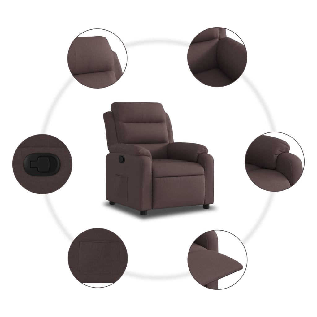 Fauteuil inclinable Marron foncé Tissu