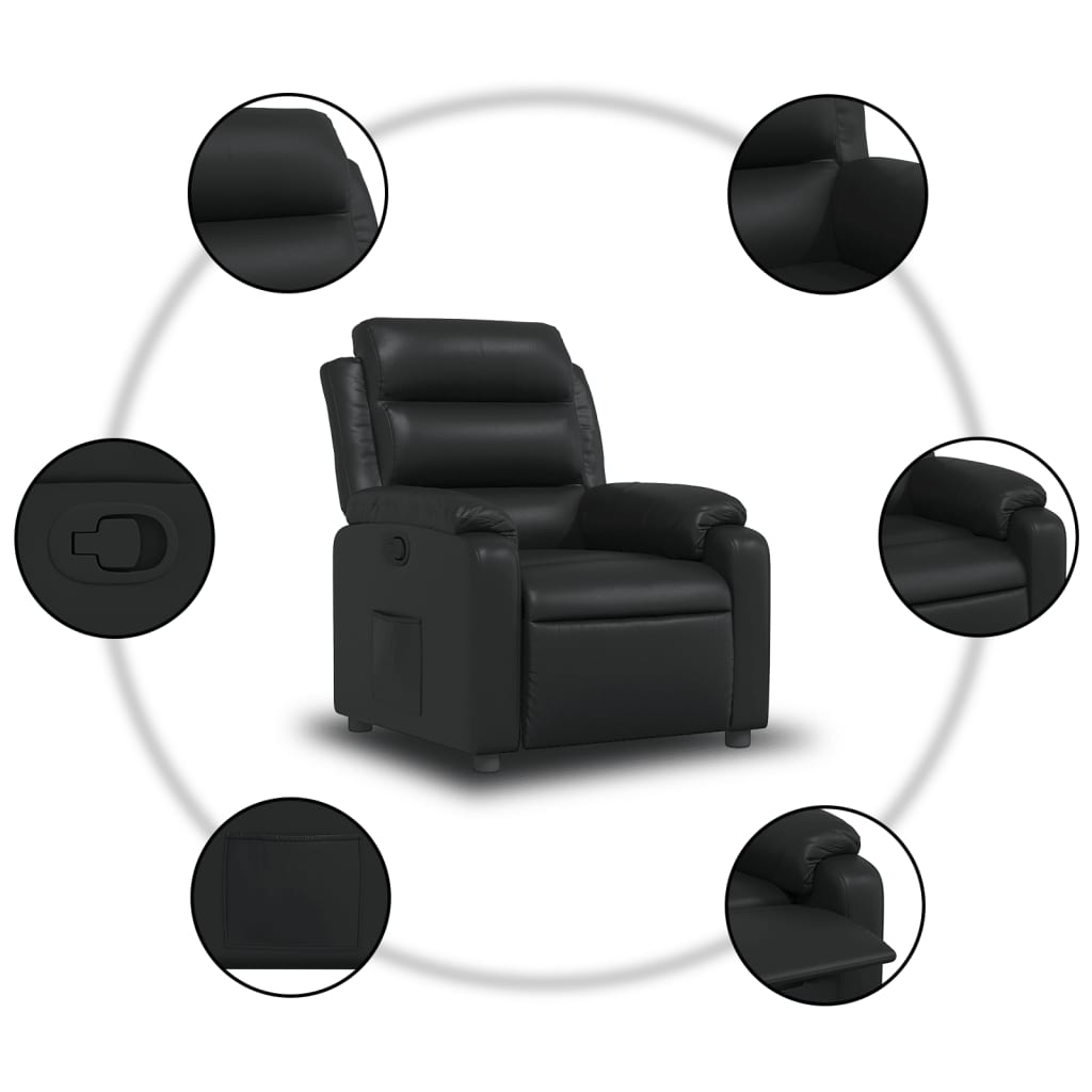 Fauteuil inclinable Noir Similicuir