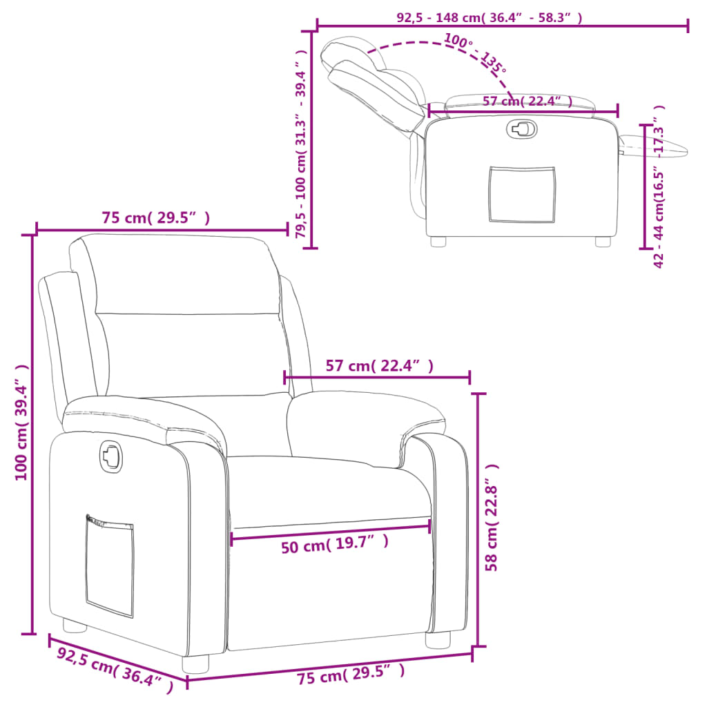 Fauteuil inclinable Marron Similicuir