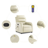 Fauteuil inclinable de massage Crème Similicuir