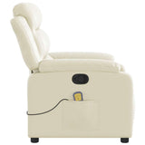 Fauteuil inclinable de massage Crème Similicuir