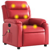 Fauteuil de massage inclinable rouge similicuir