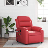Fauteuil de massage inclinable rouge similicuir